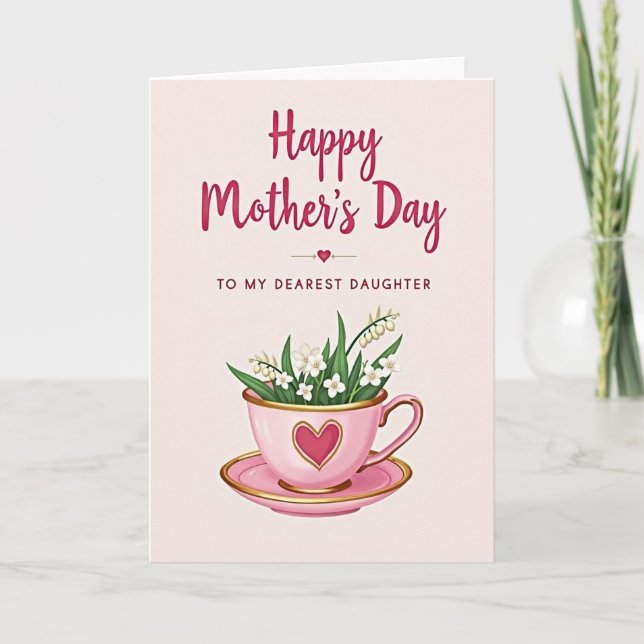 Sweet Mothers Day Teacup Art Card (Front)