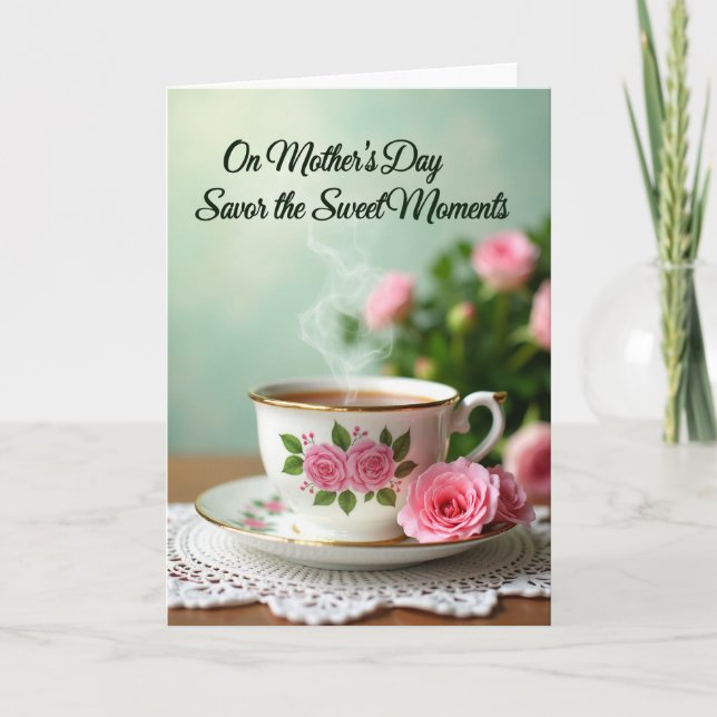 Sweet Mothers Day Teacup Card (Front)