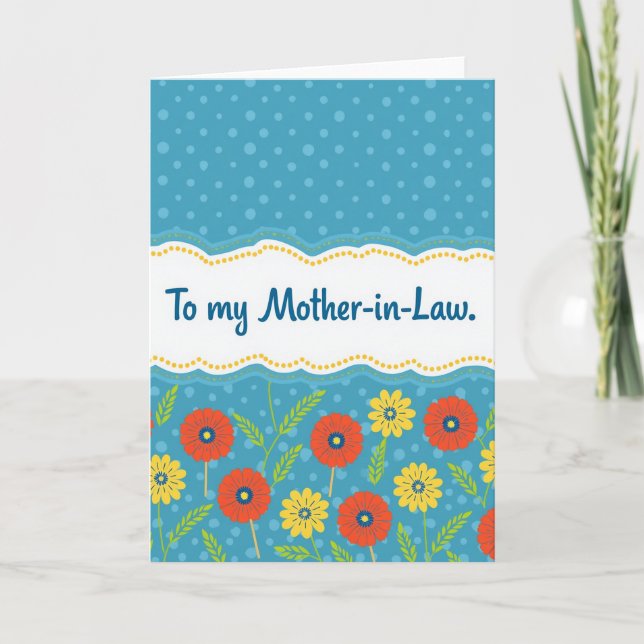 Sweet Mothers Day Teal Dots Card (Front)