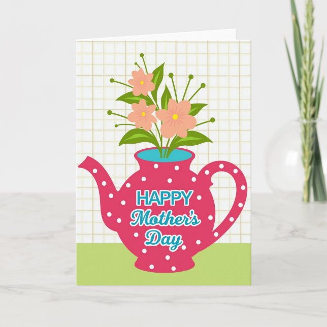 Sweet Mothers Day Teapot Card (Front)
