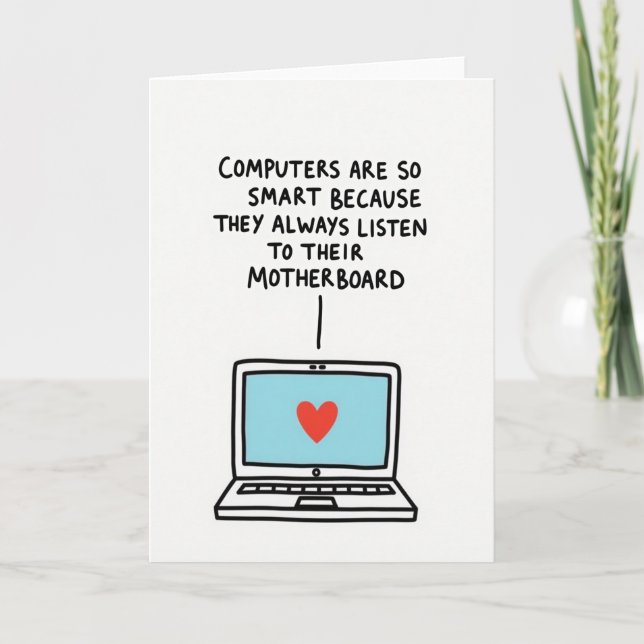 Sweet Mothers Day Tech Heart Card (Front)