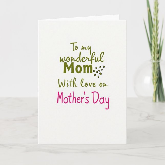 Sweet Mothers Day Text Card (Front)