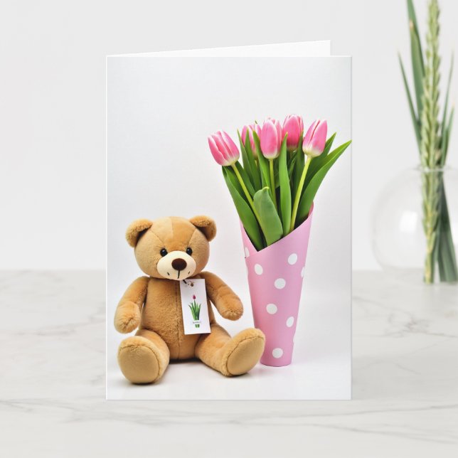 Sweet Mothers Day Toy Animal Card (Front)