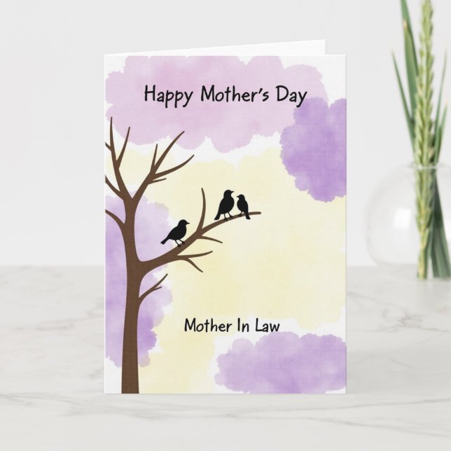 Sweet Mothers Day Tree Birds Card (Front)