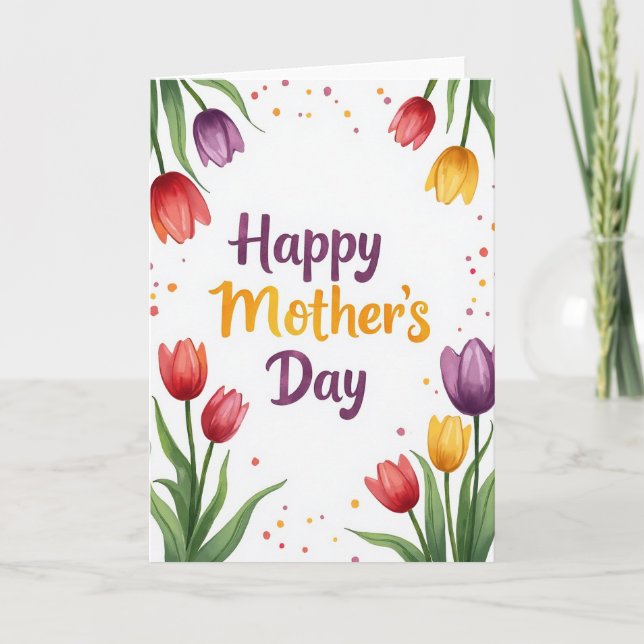 Sweet Mothers Day Tulip Card (Front)