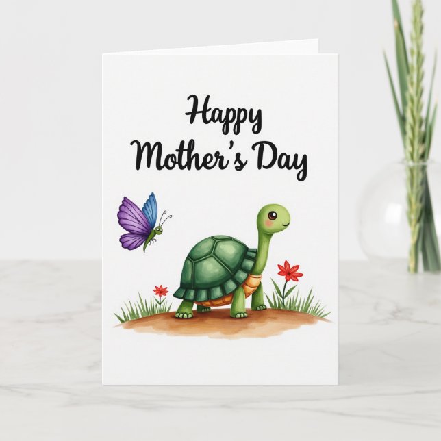 Sweet Mothers Day Turtle Bug Card (Front)