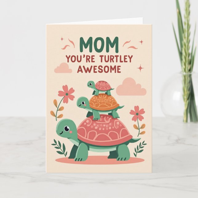 Sweet Mothers Day Turtle Stack Card (Front)