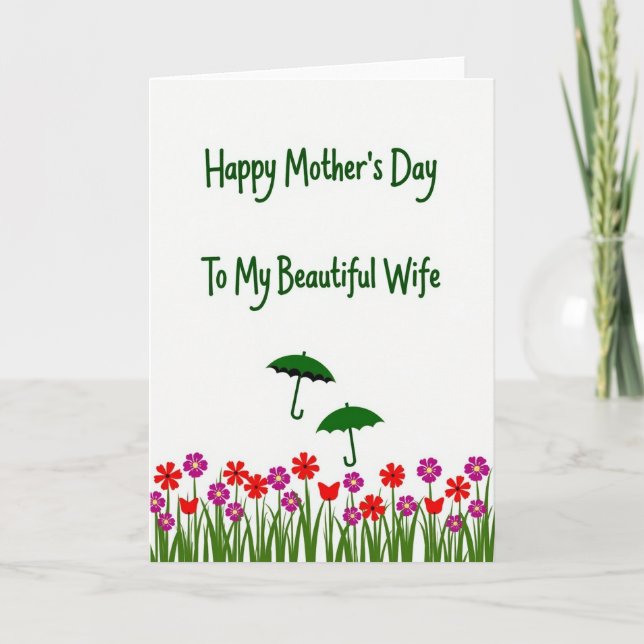 Sweet Mothers Day Umbrellas Card (Front)