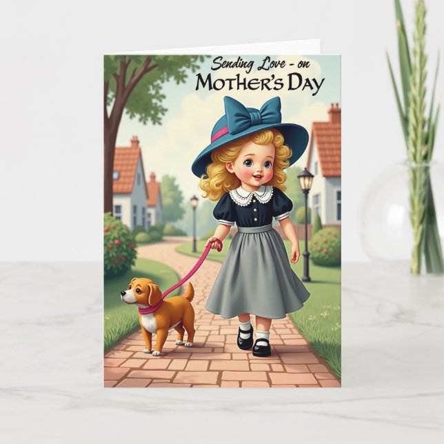 Sweet Mothers Day Village Scene Card (Front)