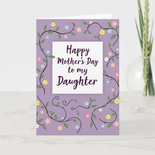 Sweet Mothers Day Vine Art Card (Front)
