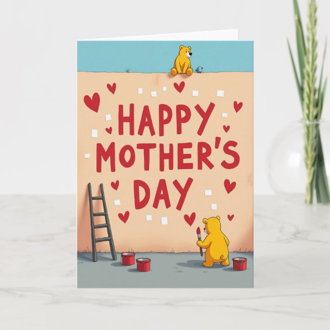 Sweet Mothers Day Wall Art Card (Front)
