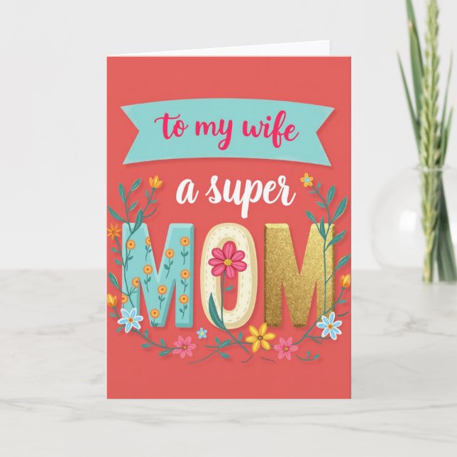 Sweet Mothers Day Wife Card (Front)