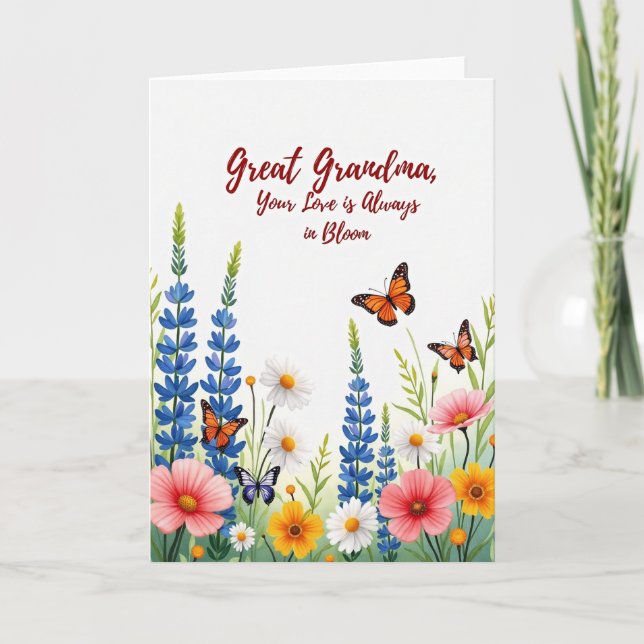 Sweet Mothers Day Wildflowers Card (Front)
