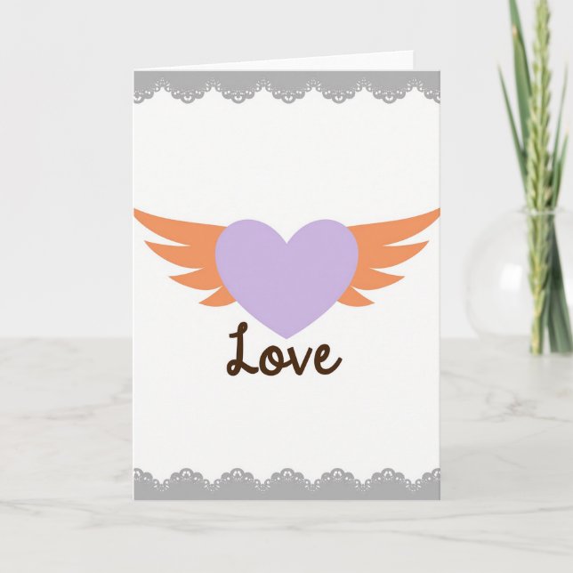Sweet Mothers Day Winged Heart Card (Front)