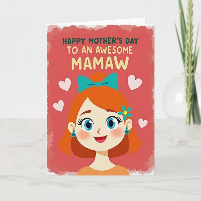 Sweet Mothers Day Woman Image Card (Front)