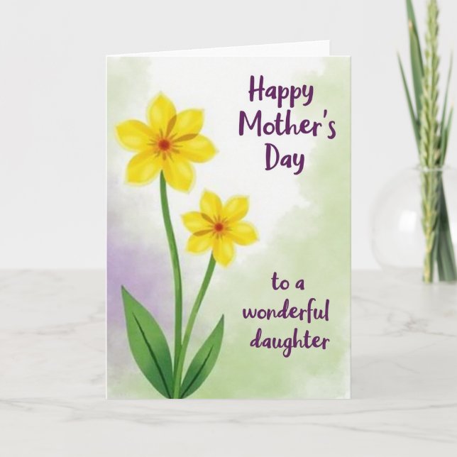 Sweet Mothers Day Yellow Flower Card (Front)