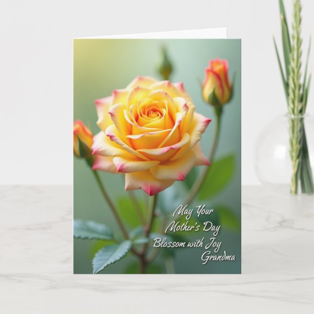 Sweet Mothers Rose Bloom Card (Front)