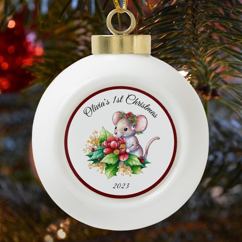 Sweet Mouse Baby First Christmas Tree Decorations