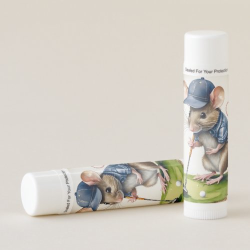 Sweet Mouse Playing Golf  Poster Lip Balm