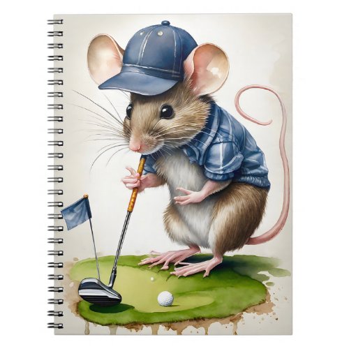 Sweet Mouse Playing Golf  Poster Notebook