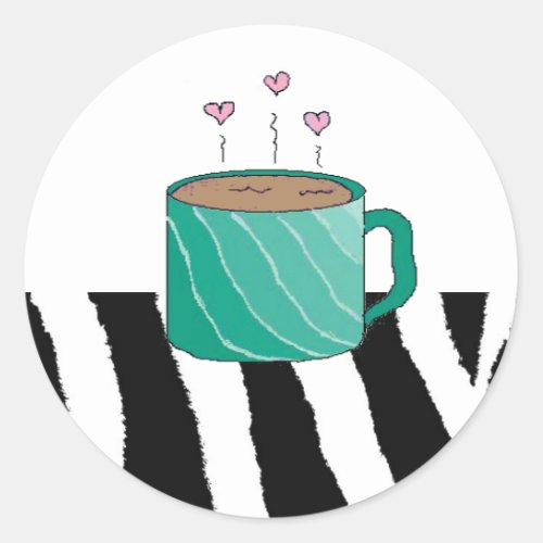 Sweet Mug of Coffee Classic Round Sticker