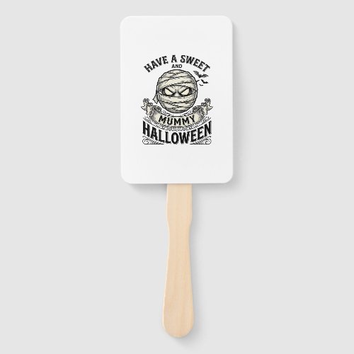 Sweet Mummy Halloween Vintage Vector Design_1 Hand Fan