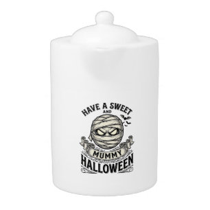 Sweet Mummy Halloween Vintage Vector Design_1 Teapot