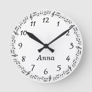 Sweet Musical With Your Name Round Clock