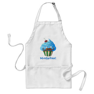 Sweet Mustached Cupcake Adult Apron