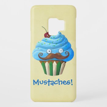 Sweet Mustached Cupcake Case-mate Samsung Galaxy S9 Case by partymonster at Zazzle