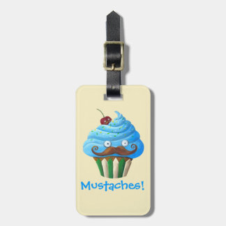 Sweet Mustached Cupcake Luggage Tag