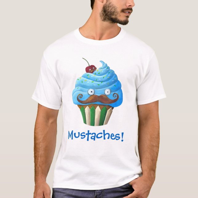 Sweet Mustached Cupcake T-Shirt (Front)