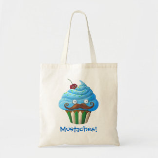 Sweet Mustached Cupcake Tote Bag