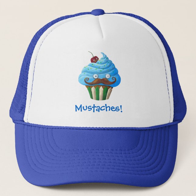 Sweet Mustached Cupcake Trucker Hat (Front)