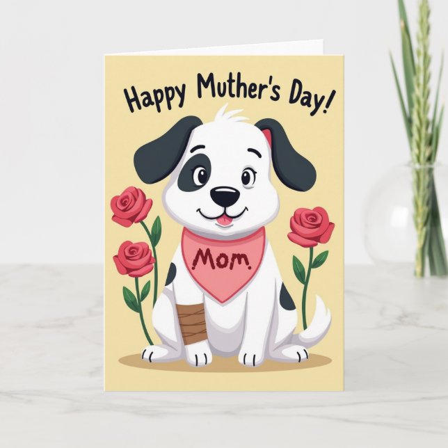 Sweet Muthers Day Dog Art Card (Front)