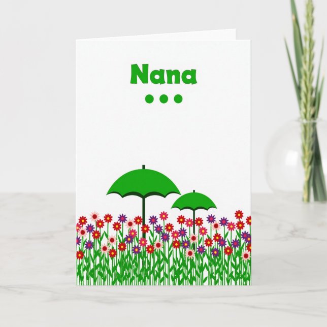 Sweet Nana Floral Garden Card (Front)