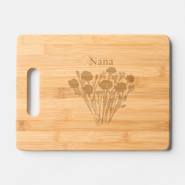 Sweet  Nana WildFlowers Custom Engraved Cutting Board (Front)