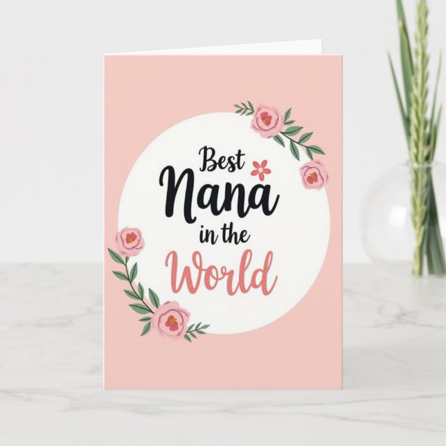 Sweet Nanas Floral Rose Card (Front)
