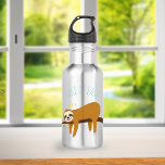Sweet Napping Sloth "Take It Easy"  Stainless Steel Water Bottle<br><div class="desc">Sweet illustration of a cute sloth napping on a tree branch and the words "Take It Easy" in handwritten font.</div>