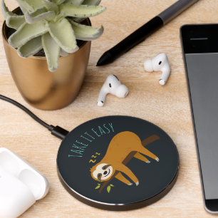 Sweet Napping Sloth "Take It Easy"  Wireless Charger