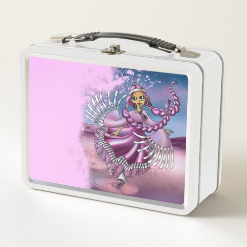 Sweet Native American Girl Metal Lunch Box