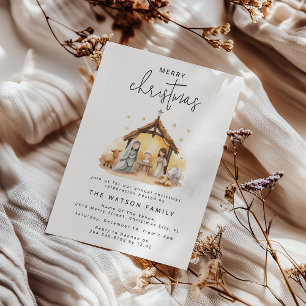 Sweet Nativity Christmas Invitation