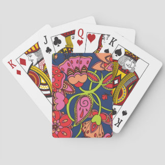 Sweet Neon Floral Poker Cards