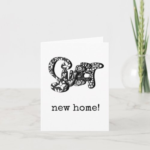 Sweet New Home Card Retro Bubble Word Art Card