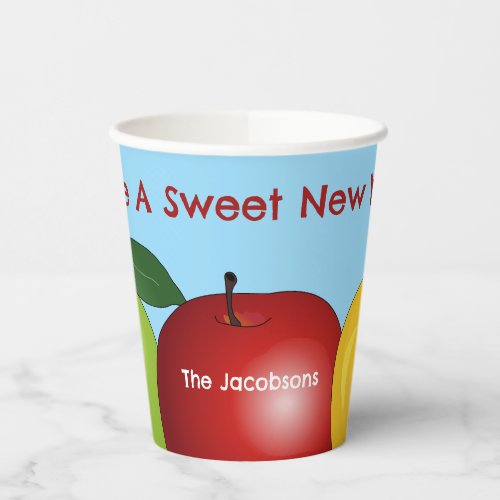 Sweet New Year Apples Paper Cups