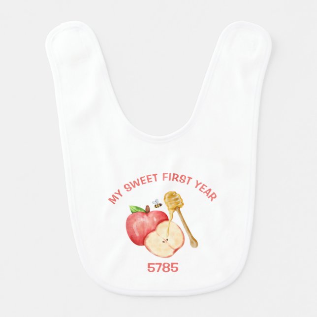 Sweet New Year Rosh Hashanah Apples & Honey  Baby Bib (Front)