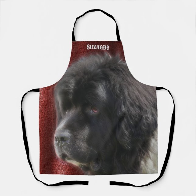Sweet Newfoundland Dog Face Personalized Apron (Front)