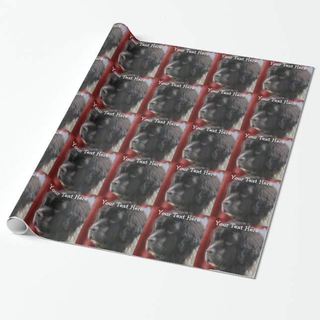 Sweet Newfoundland Dog Face Wrapping Paper (Unrolled)