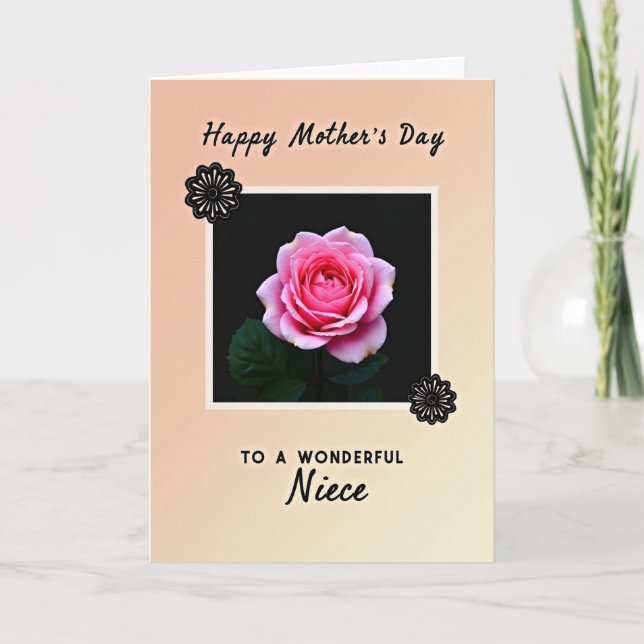 Sweet Niece Day Rose Card (Front)