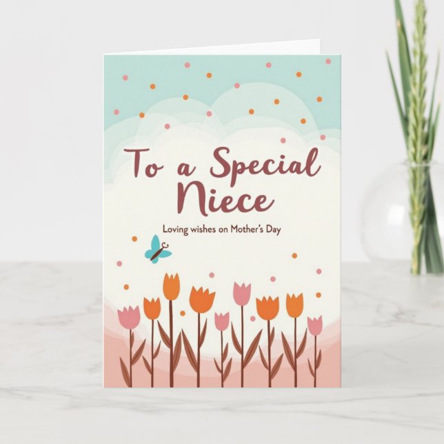 Sweet Niece Mothers Day Floral Card (Front)